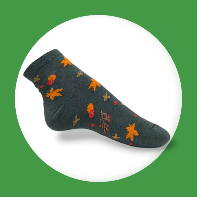 جوراب پاییزی رنگ سبز