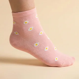 جوراب نیم ساق زنانه طرح گل بابونه